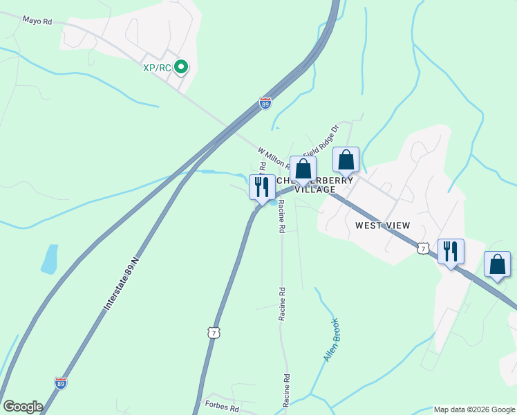 map of restaurants, bars, coffee shops, grocery stores, and more near 514 U.S. 7 in Milton