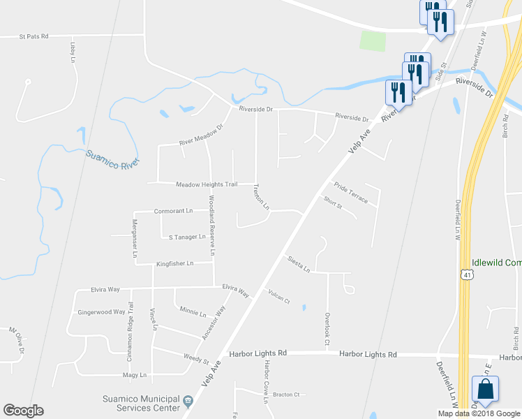 map of restaurants, bars, coffee shops, grocery stores, and more near 2002 Falcon Ridge Trail in Green Bay