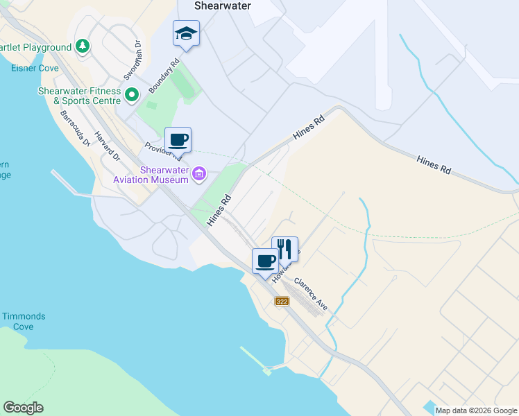 map of restaurants, bars, coffee shops, grocery stores, and more near Kilgar Road in Eastern Passage