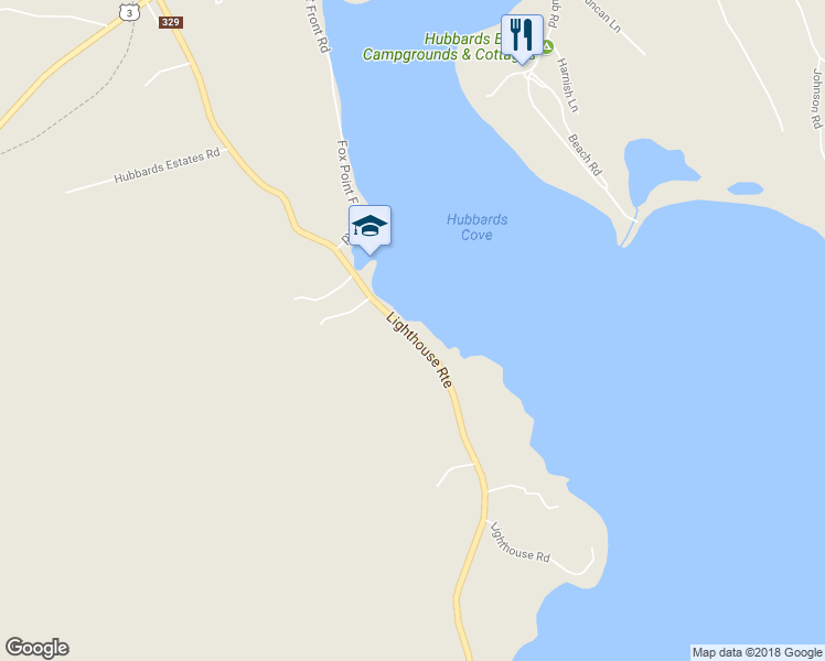 map of restaurants, bars, coffee shops, grocery stores, and more near 269 Lighthouse Route in Hubbards