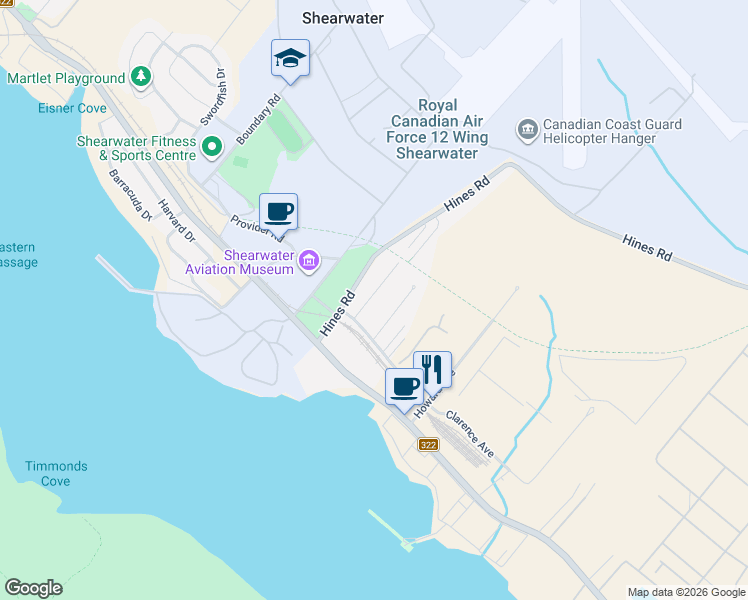 map of restaurants, bars, coffee shops, grocery stores, and more near 7 Continental Lane in Shearwater