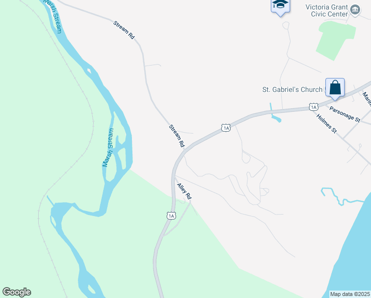 map of restaurants, bars, coffee shops, grocery stores, and more near 43 Stream Road in Winterport