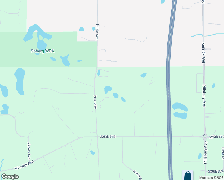 map of restaurants, bars, coffee shops, grocery stores, and more near 22191 Penn Avenue in Lakeville