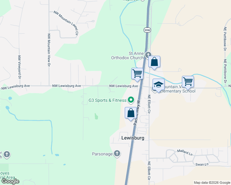 map of restaurants, bars, coffee shops, grocery stores, and more near 208 Northwest Lewisburg Avenue in Corvallis