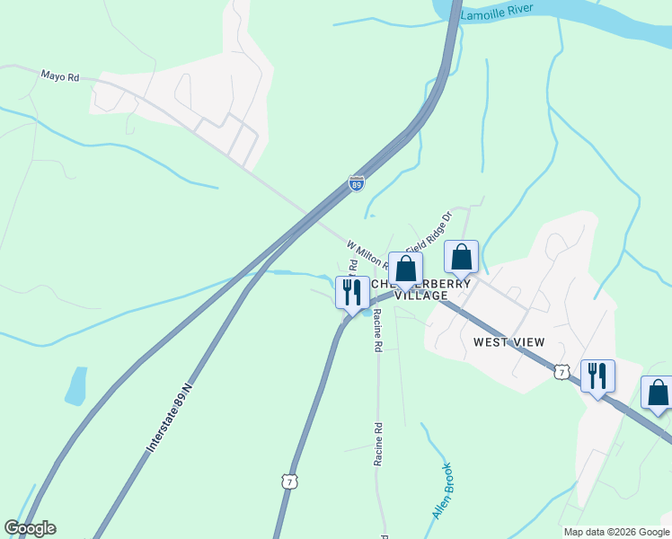 map of restaurants, bars, coffee shops, grocery stores, and more near 24 Bartlett Road in Milton