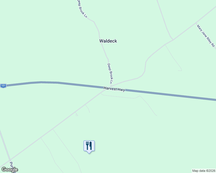 map of restaurants, bars, coffee shops, grocery stores, and more near Waldeck Line Road in Deep Brook