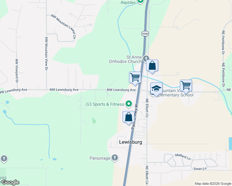 map of restaurants, bars, coffee shops, grocery stores, and more near 208 Northwest Lewisburg Avenue in Corvallis