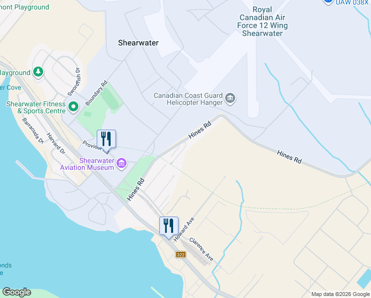 map of restaurants, bars, coffee shops, grocery stores, and more near 2 Vivian Lane in Shearwater
