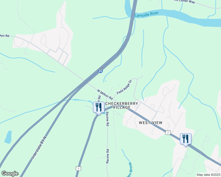 map of restaurants, bars, coffee shops, grocery stores, and more near 29 West Milton Road in Milton