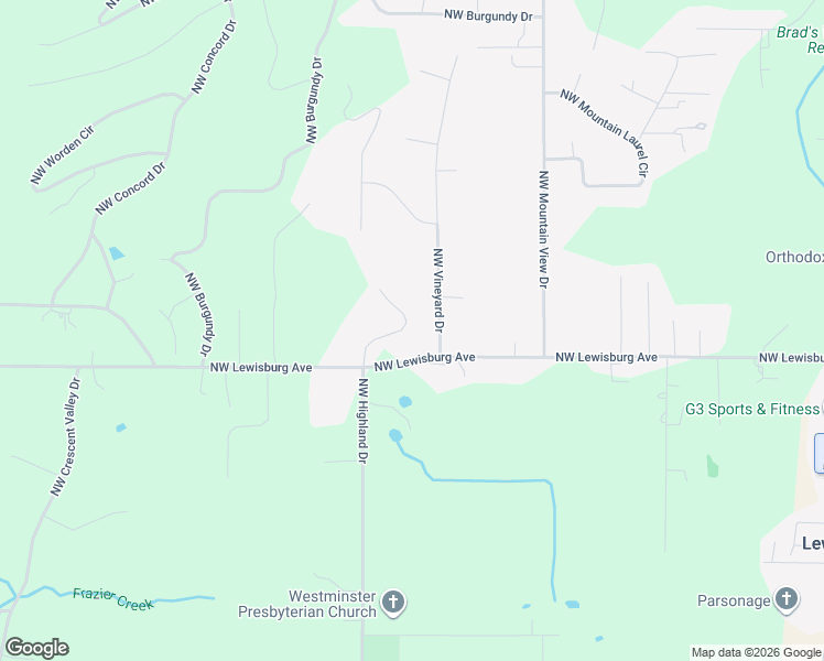 map of restaurants, bars, coffee shops, grocery stores, and more near 5817 Northwest Highland Place in Corvallis