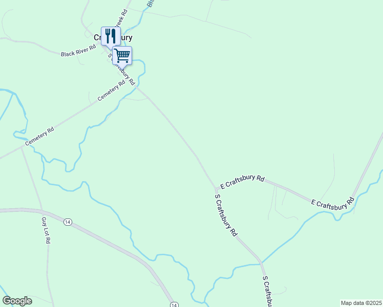 map of restaurants, bars, coffee shops, grocery stores, and more near 556 South Craftsbury Road in Craftsbury