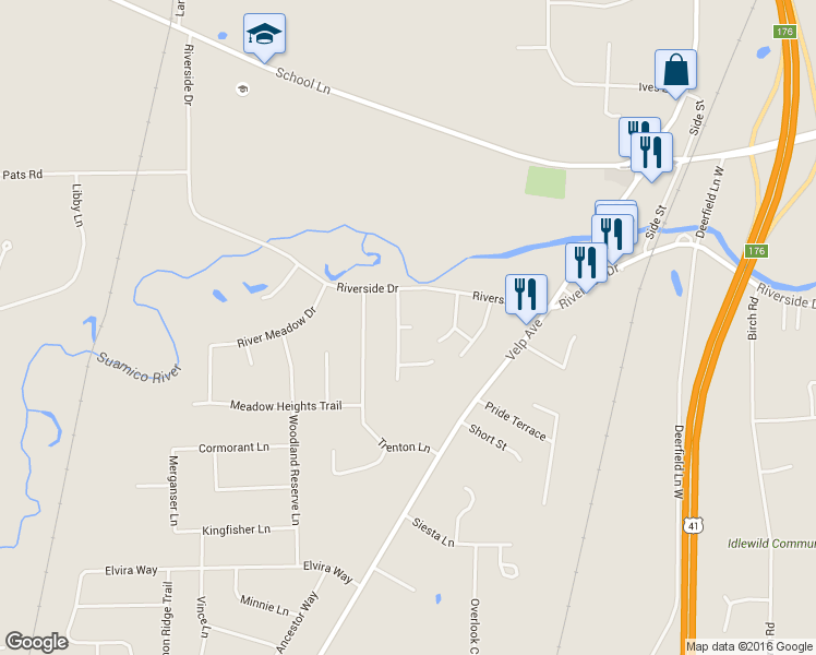 map of restaurants, bars, coffee shops, grocery stores, and more near 1935 Little River Path in Green Bay