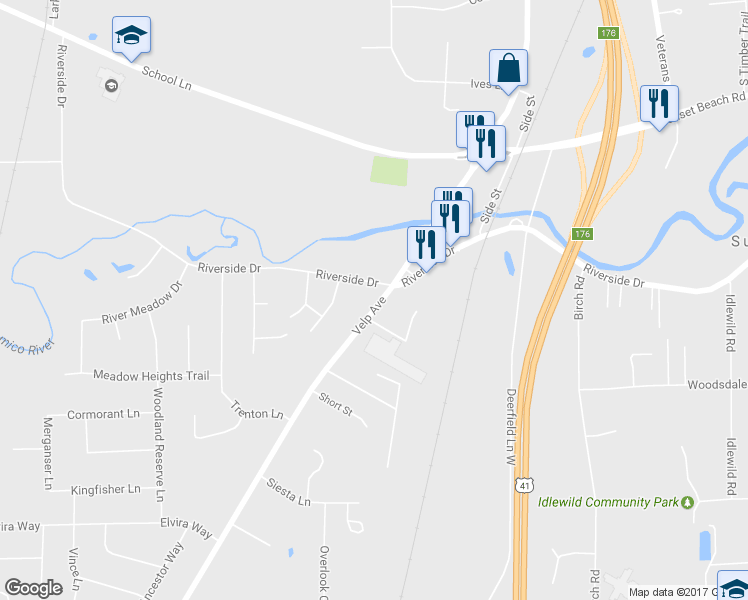 map of restaurants, bars, coffee shops, grocery stores, and more near 13201 Velp Avenue in Green Bay