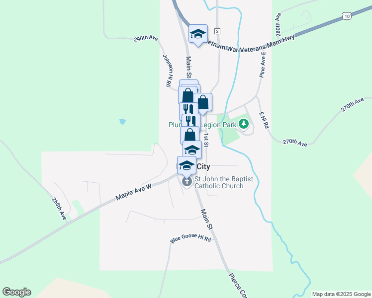 map of restaurants, bars, coffee shops, grocery stores, and more near in Plum City