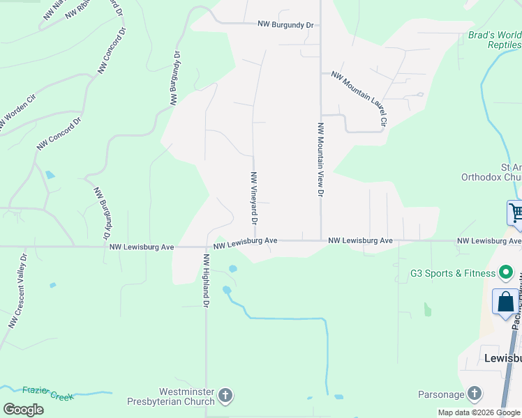 map of restaurants, bars, coffee shops, grocery stores, and more near 5905 Northwest Vineyard Drive in Corvallis