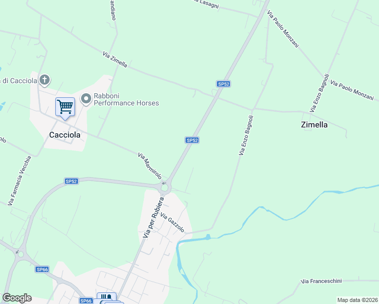 map of restaurants, bars, coffee shops, grocery stores, and more near 38 Via per Rubiera in Arceto