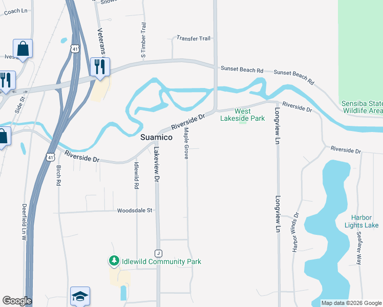 map of restaurants, bars, coffee shops, grocery stores, and more near 3254 Maple Grove in Suamico