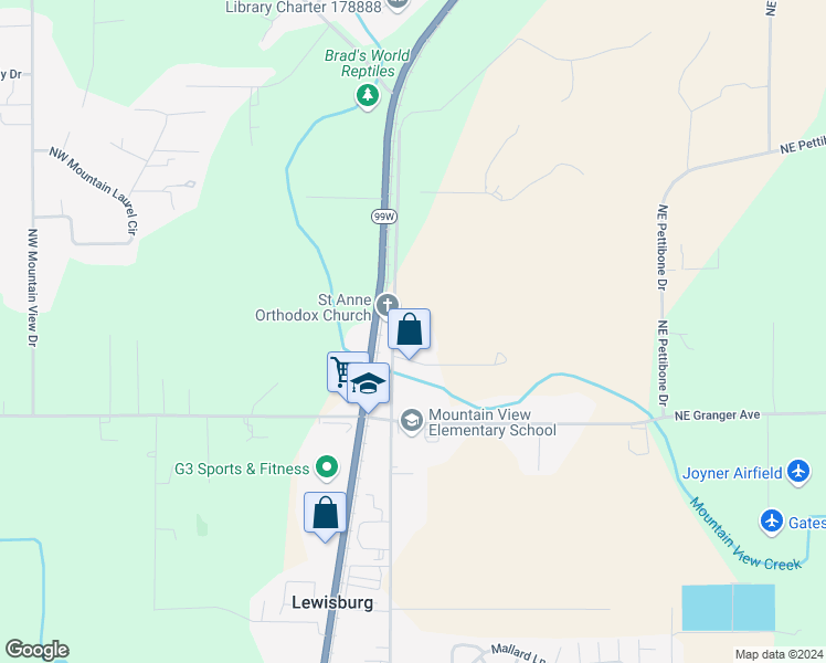 map of restaurants, bars, coffee shops, grocery stores, and more near 5995 NE Elliott Cir in Corvallis