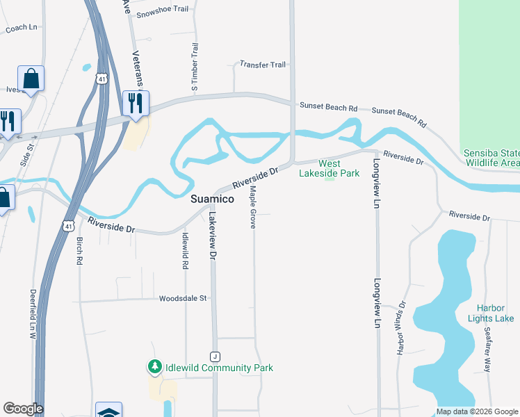 map of restaurants, bars, coffee shops, grocery stores, and more near 3254 Maple Grove in Suamico