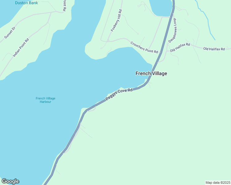 map of restaurants, bars, coffee shops, grocery stores, and more near Peggys Cove Road in French Village