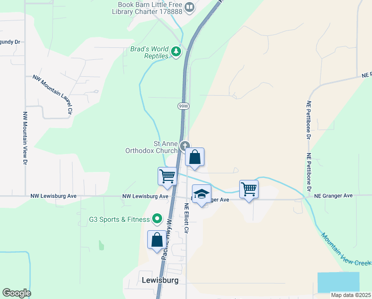 map of restaurants, bars, coffee shops, grocery stores, and more near 6000 Northeast Elliott Circle in Corvallis