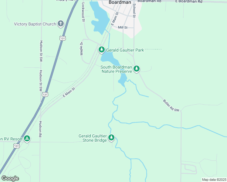 map of restaurants, bars, coffee shops, grocery stores, and more near 5411 Terrace Boulevard Southwest in South Boardman