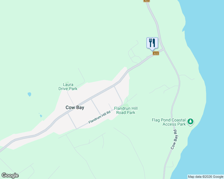 map of restaurants, bars, coffee shops, grocery stores, and more near 1 Patterson Road in Cow Bay