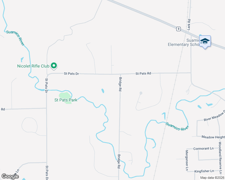 map of restaurants, bars, coffee shops, grocery stores, and more near 3339 Bridge Road in Green Bay
