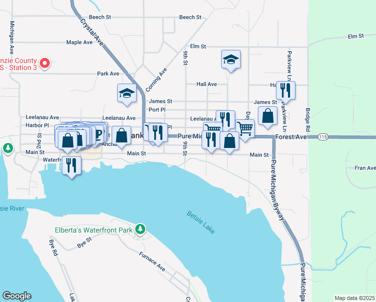 map of restaurants, bars, coffee shops, grocery stores, and more near 921 Main St in Frankfort