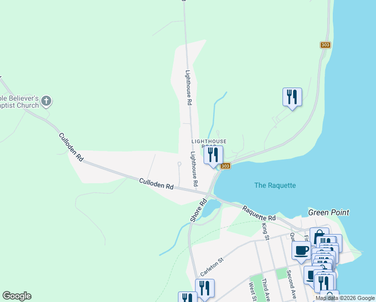 map of restaurants, bars, coffee shops, grocery stores, and more near 55 Lighthouse Road in Digby