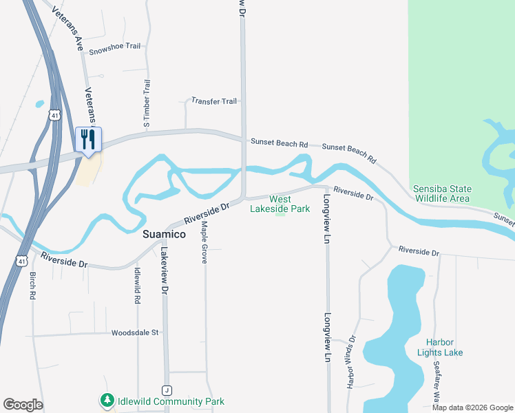 map of restaurants, bars, coffee shops, grocery stores, and more near 1261 Riverside Dr in Suamico
