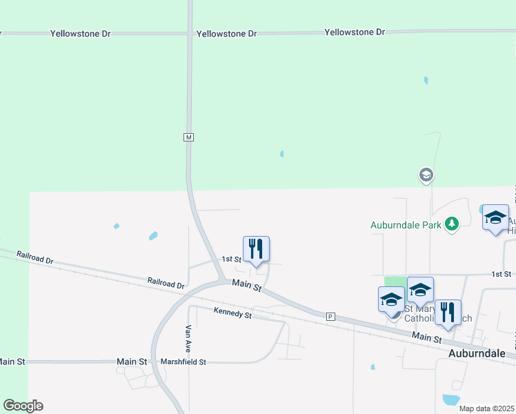 map of restaurants, bars, coffee shops, grocery stores, and more near 6005 Paradise Lane in Auburndale
