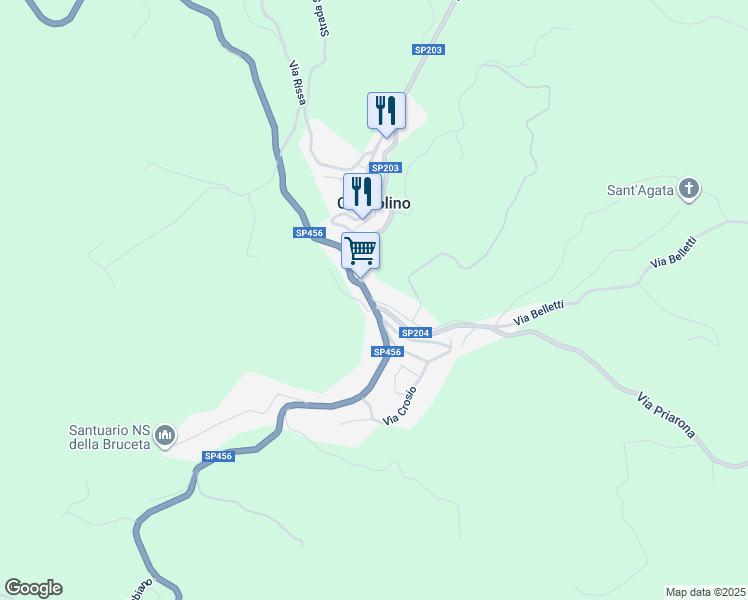 map of restaurants, bars, coffee shops, grocery stores, and more near in Cremolino