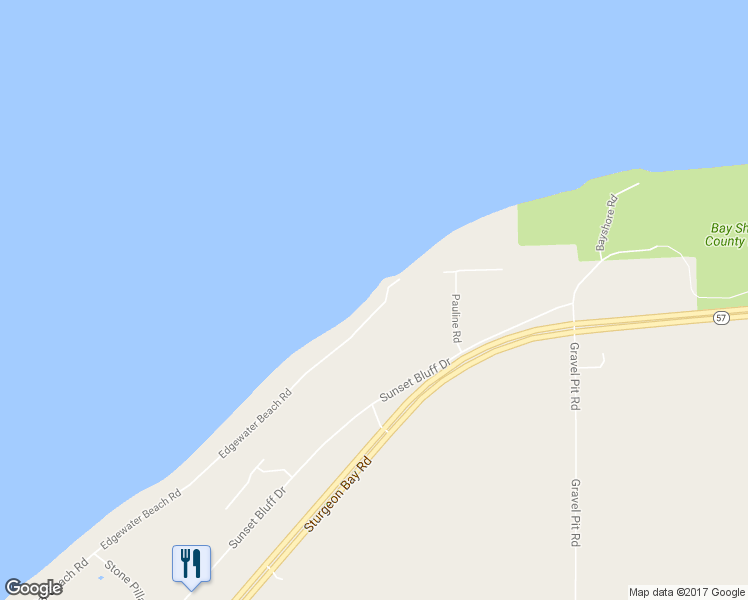 map of restaurants, bars, coffee shops, grocery stores, and more near 5369 Edgewater Beach Road in Green Bay