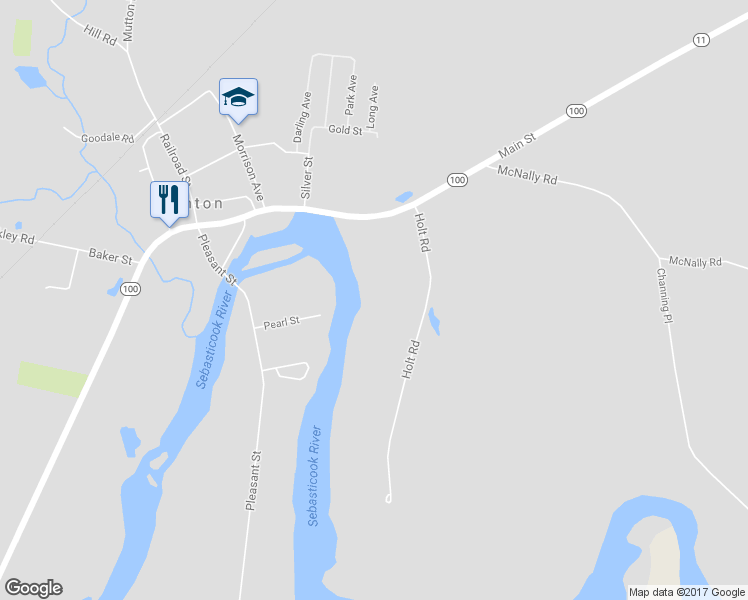 map of restaurants, bars, coffee shops, grocery stores, and more near 31 Pearl Street in Clinton