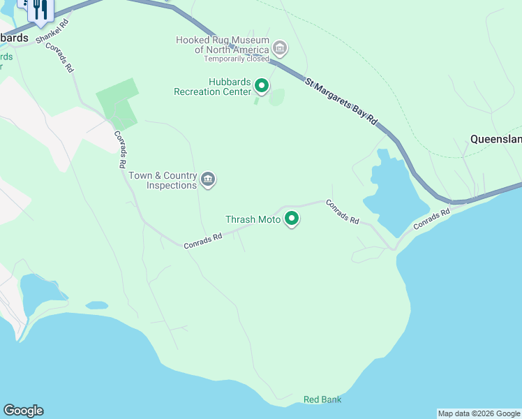 map of restaurants, bars, coffee shops, grocery stores, and more near 390 Conrads Road in Hubbards