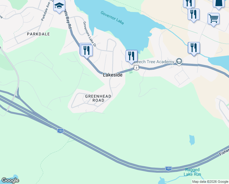 map of restaurants, bars, coffee shops, grocery stores, and more near 62 Greenhead Road in Lakeside