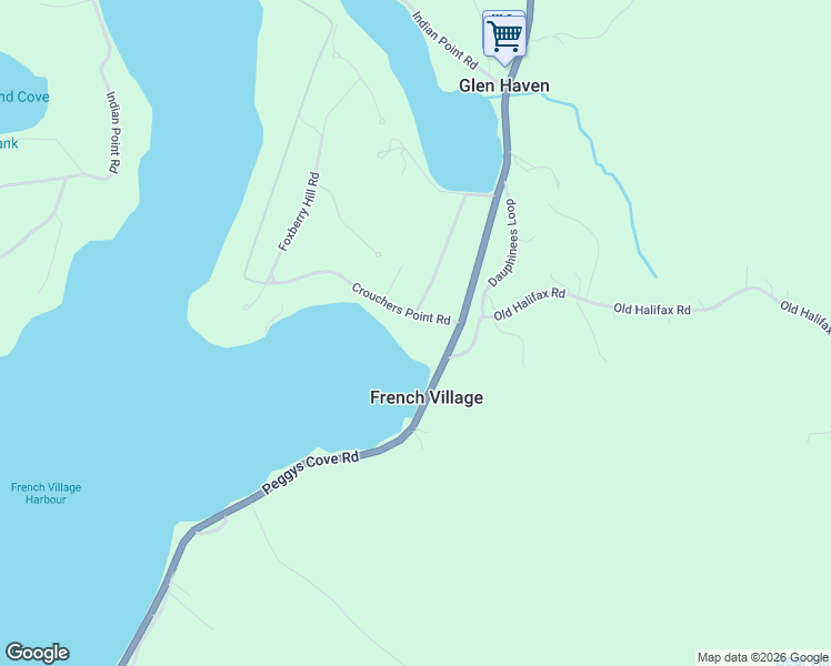 map of restaurants, bars, coffee shops, grocery stores, and more near 2 Crouchers Point Road in Glen Haven