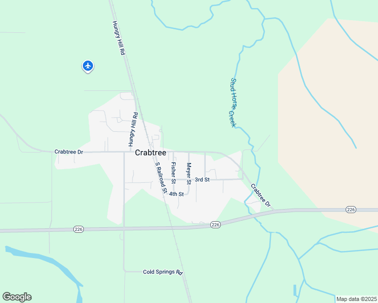 map of restaurants, bars, coffee shops, grocery stores, and more near Crabtree Drive in Linn County