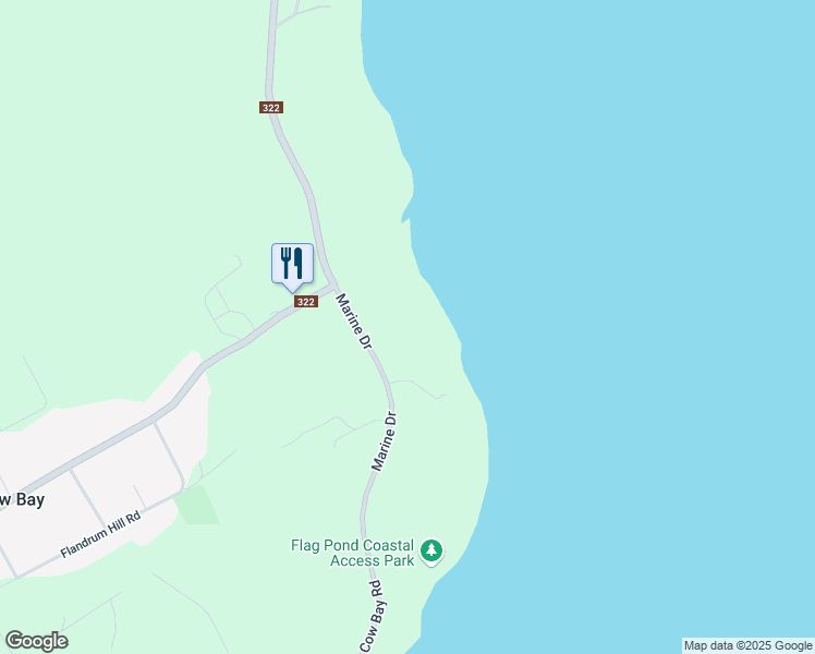 map of restaurants, bars, coffee shops, grocery stores, and more near 1929 Cow Bay Road in Cow Bay