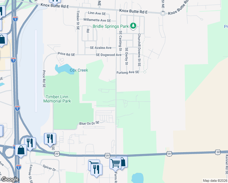 map of restaurants, bars, coffee shops, grocery stores, and more near 680 Goldfish Farm Road Southeast in Albany