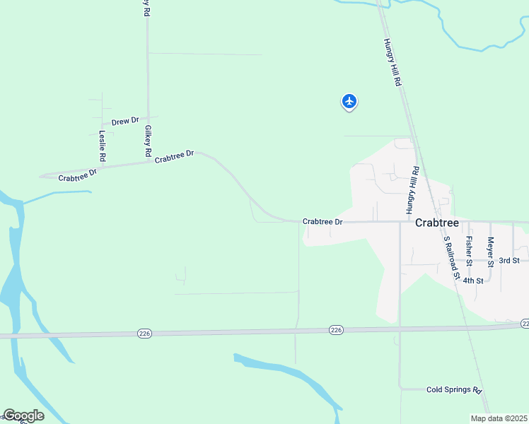 map of restaurants, bars, coffee shops, grocery stores, and more near Crabtree Drive in Linn County