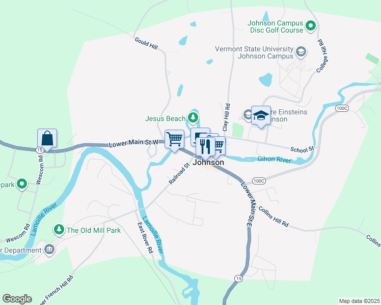 map of restaurants, bars, coffee shops, grocery stores, and more near in Johnson