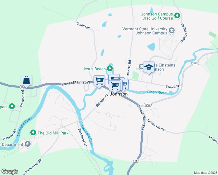 map of restaurants, bars, coffee shops, grocery stores, and more near in Johnson