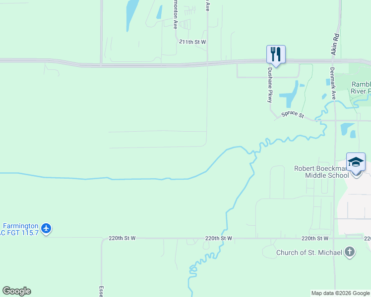 map of restaurants, bars, coffee shops, grocery stores, and more near 5092 Dakota County 50 in Farmington