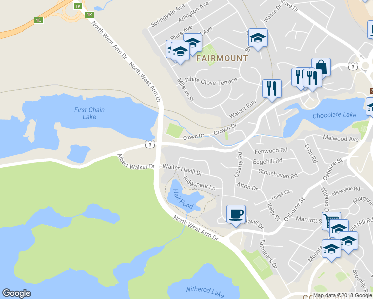 map of restaurants, bars, coffee shops, grocery stores, and more near 710 Saint Margarets Bay Road in Halifax