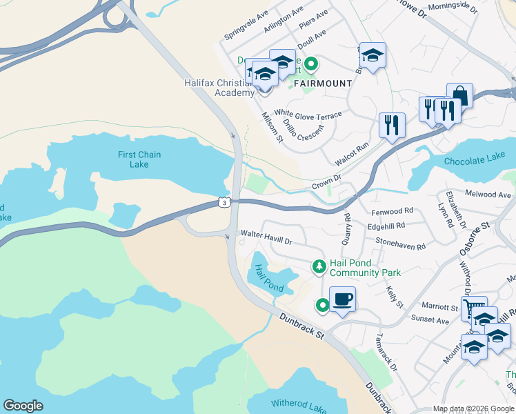 map of restaurants, bars, coffee shops, grocery stores, and more near 744 Saint Margarets Bay Road in Halifax