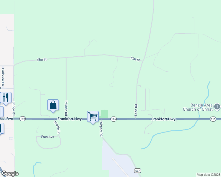 map of restaurants, bars, coffee shops, grocery stores, and more near 1693 Elm Road in Frankfort