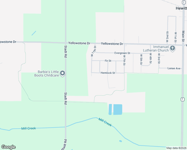 map of restaurants, bars, coffee shops, grocery stores, and more near 7995 Hemlock Street in Hewitt