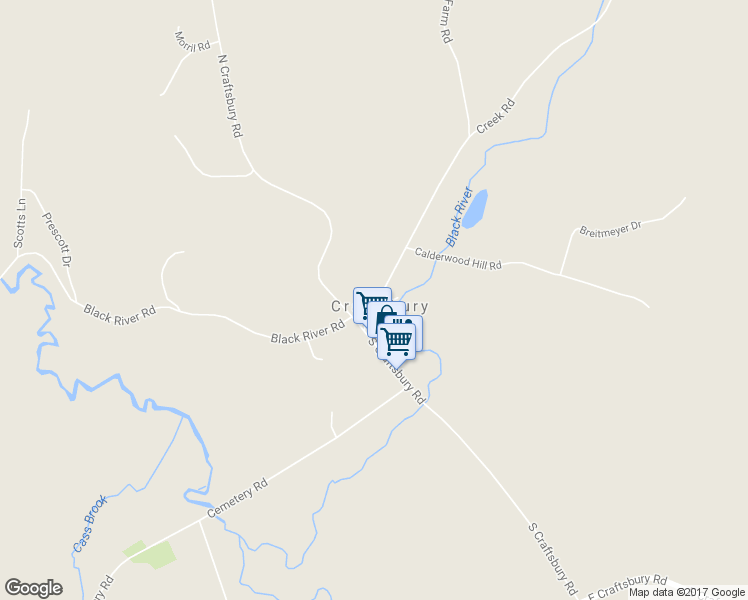 map of restaurants, bars, coffee shops, grocery stores, and more near 71 Creek Road in Craftsbury